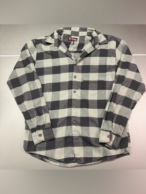 Tradition Men’s Flannel Button Down Shirt Long Sleeve Black/Gray Size XL